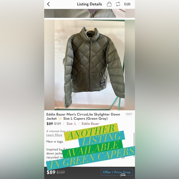 Eddie Bauer Men's CirrusLite Skylighter Down Jacket ✨ Storm Blue Size Medium - Picture 8 of 10